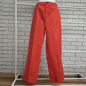 Brooks Brothers Coral Red Wide Leg Pants Women’s Size 6 High Rise Chino